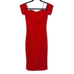 Dress the Population dress Bailey BodyCon mini off shoulder orange X-Small XS